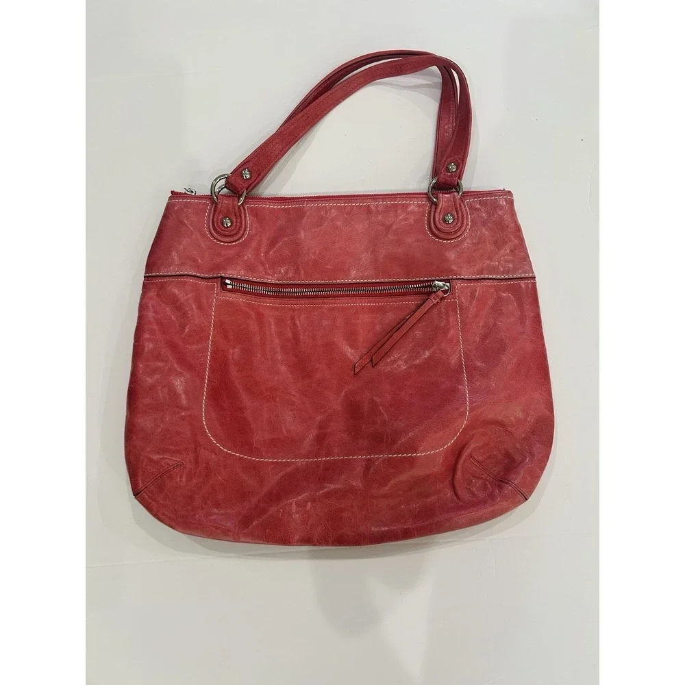 Vintage Coach Red Leather Shoulder Bag Hobo‎ Y2K Bratz Statement Silver Hardware